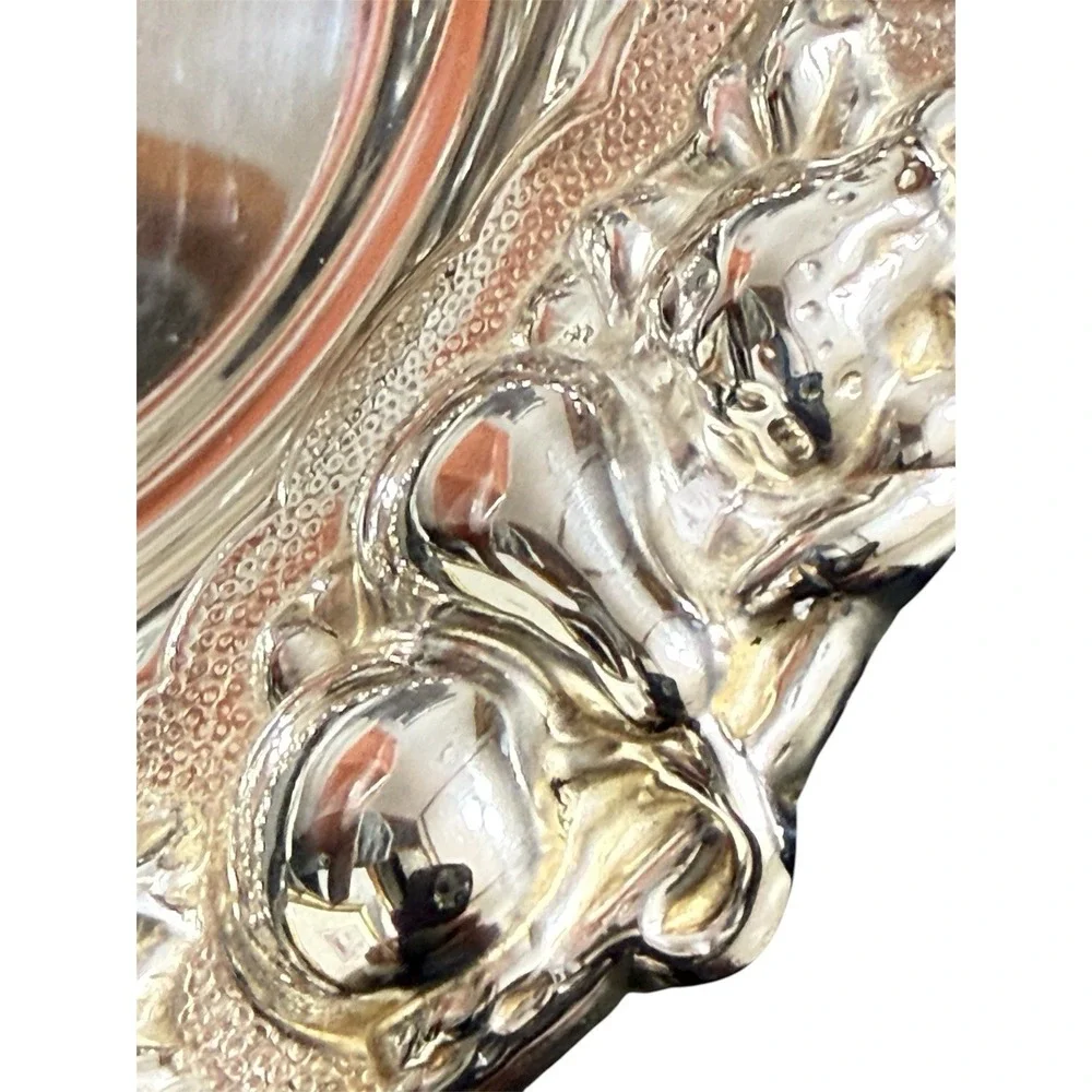 Hazorfim Israel Sterling Silver Footed Bowl 7 inch – Fruit Motif 925